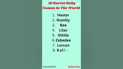 10 Rarest Names In The World 🌎 👦 👧 #shorts #babynames - YouTube