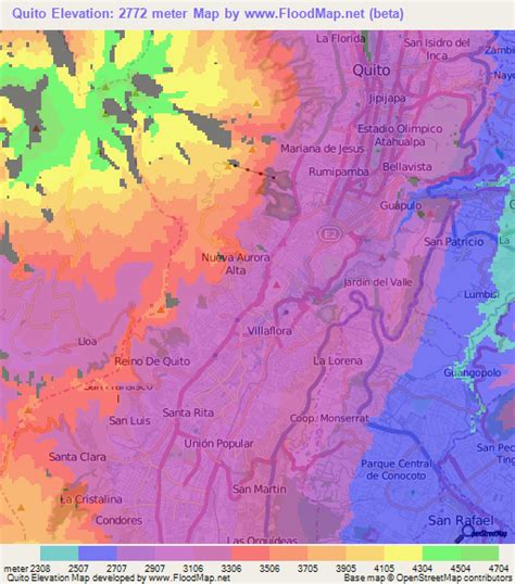 Elevation of Quito,Ecuador Elevation Map, Topography, Contour