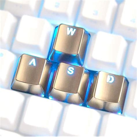 Amazon.com: Keycap 4 Pieces Aluminum Keycaps WASD Metal Keycaps Keycaps Profile for Switches ...