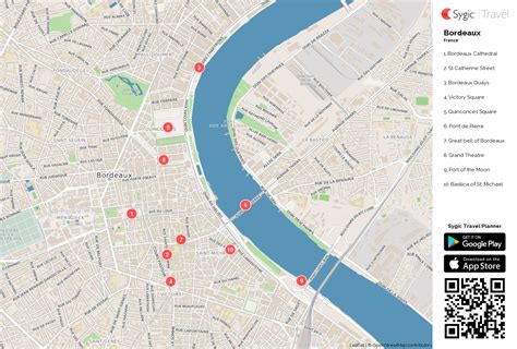 Bordeaux Printable Tourist Map | Sygic Travel