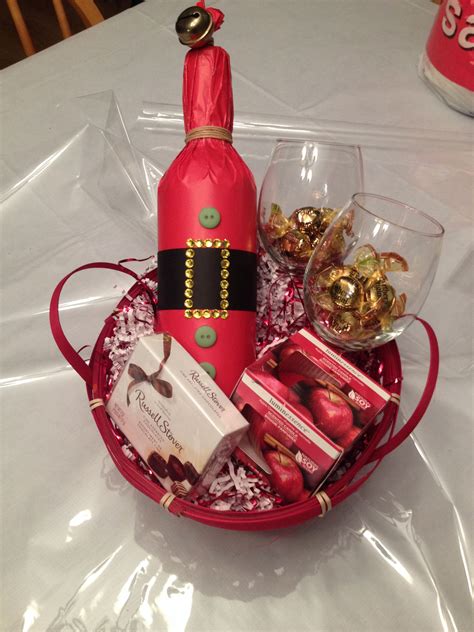 Gift basket for two! Includes bottle of wine (Santa wrap), 2 wine ...