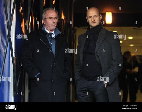 Leicester City manager Sven Goran Eriksson (left) chats with Manchester ...