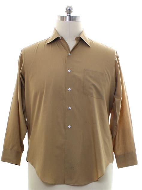 1960's Vintage Arrow Decton Shirt: 60s -Arrow Decton- Mens tan ...