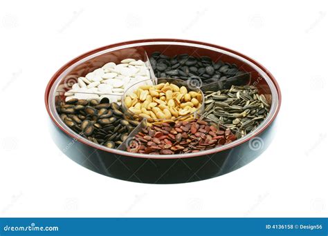 Chinese New Year Snacks - Assorted Seeds And Nuts Royalty Free Stock Photos - Image: 4136158