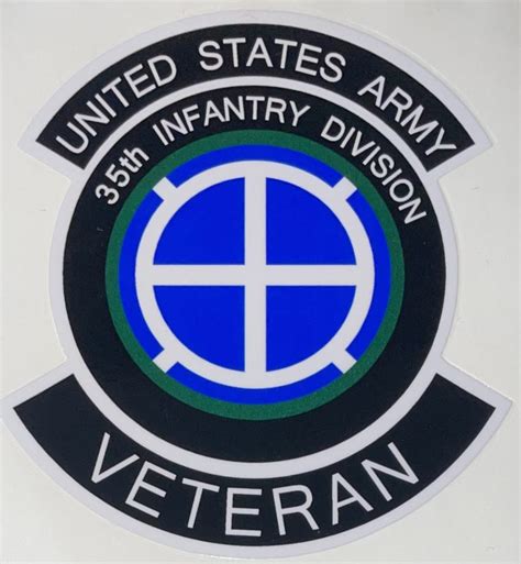 US Army 35th Infantry Division Veteran Sticker - Decal Patch - Co