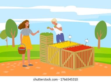 Woman Buying Products Market Vector Summer Stock Vector (Royalty Free) 1766545310 | Shutterstock