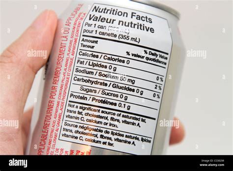 nutrition label diet coke can coca cola Stock Photo, Royalty Free Image ...