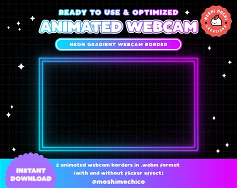 Gradient Animated Webcam Frame Overlay, Webcam Border, Premade Twitch Streamlabs OBS Facecam ...