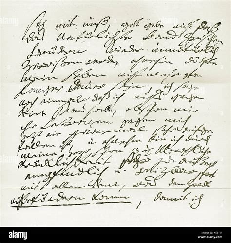 Ludwig van Beethoven - part of hand written letter from the German Stock Photo: 163609567 - Alamy