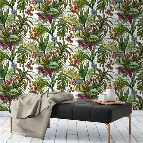 Tropical Hothouse Botanical Wallpaper By Terrarium Designs EB6