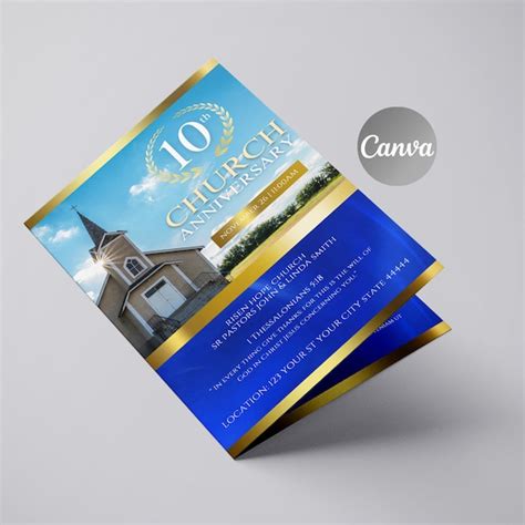 Church Anniversary Program Cover Template - Etsy
