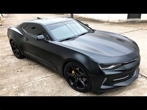 Chevy Camaro Wrapped In Satin Black ! - YouTube