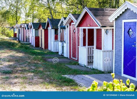 Small Beach Houses in Ystad City in Skane, Sweden Stock Photo - Image of blue, outside: 181594060