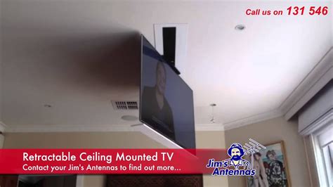 Retractable Ceiling Mounted TV - YouTube