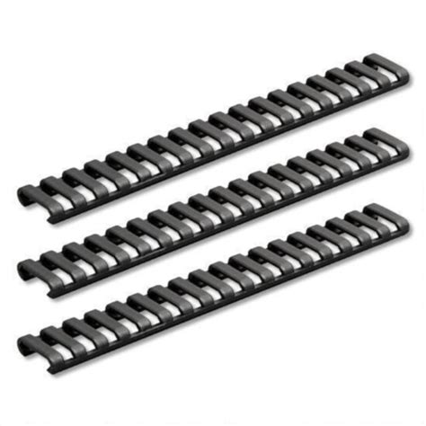 Bullseye North | ERGO Low-Pro Picatinny Ladder Rail Cover 18 Slot 3 Pack Polymer Black 4373-3PK-BK