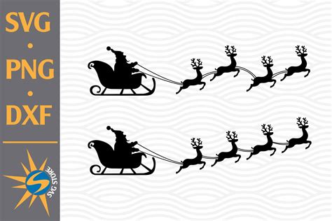 Santa Sleigh SVG, PNG, DXF Digital Files Include (913286) | Cut Files ...