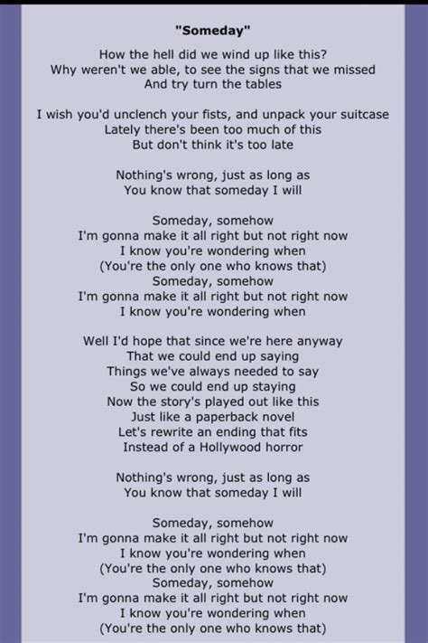 Pin by Music on Song Lyrics Two | Great song lyrics, Nickelback lyrics, Song lyrics rock