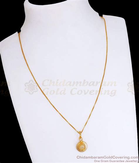 Everyday Wear Gold Plated Pendant With Chain SMDR2247