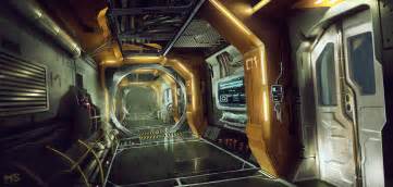 ArtStation - spaceship corridor concept