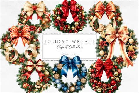 Holiday Wreath Clipart | Creative Market