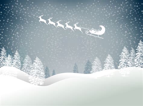 Free photo: Snowy Christmas landscape with Santas sled and reindeer - Abstract, Red, Shape ...