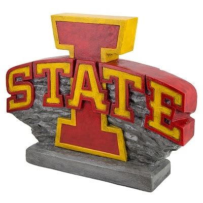 Iowa State University logo statue