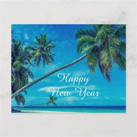 Happy New Year 2017 Hawaiian Palm Trees Beach Holiday Postcard , #AD, #Palm#Hawaiian#Beach#Trees ...