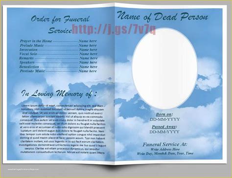 Free Funeral Service Program Template Word Of Free Funeral Program ...