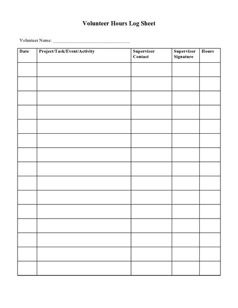 47 Blank Volunteer Hours Log Templates (Excel & Word)