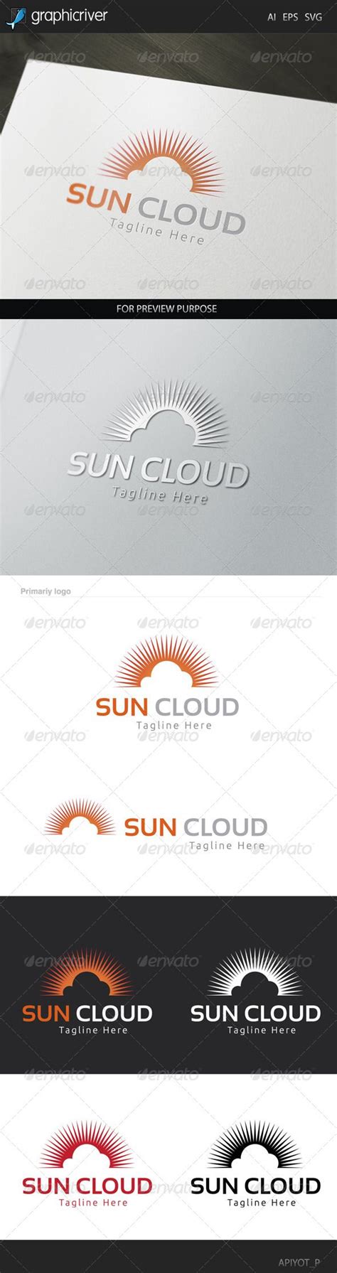 Sun Cloud Logo | Geometric logo, Sun logo, Logo design