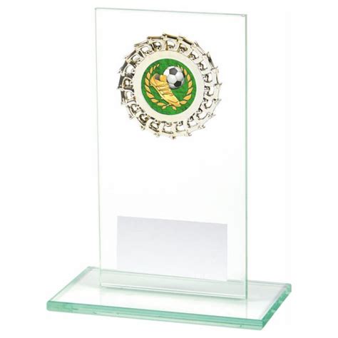 Rectangular Football Glass Trophy - Glass trophies by OnlineTrophies