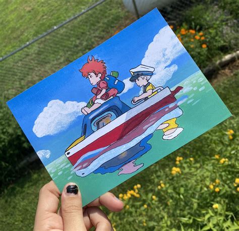 Anime Boat Scene Art Print Ponyo - Etsy UK