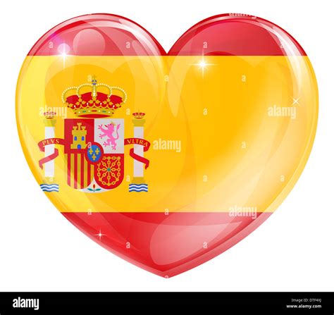 Spain flag love heart concept with the Spanish flag in a heart shape Stock Photo: 66716010 - Alamy