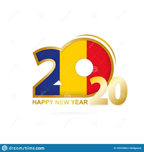 Year 2020 with Romania Flag Pattern. Happy New Year Design Stock Vector - Illustration of vector ...