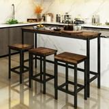 Small Kitchen Table Set for 3, Modern Dining Room Table Set with 3 ...