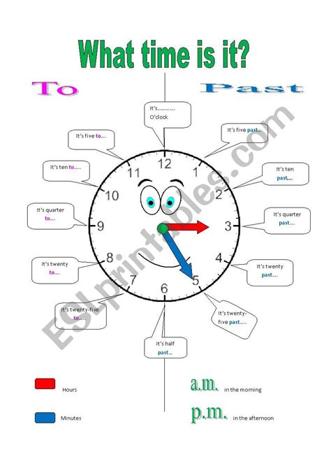 Clock face - ESL worksheet by Billy85