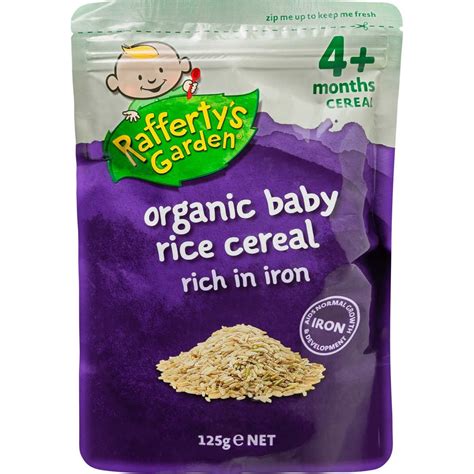 Rafferty's Garden 4 Months+ Organic Baby Rice Cereal | BIG W