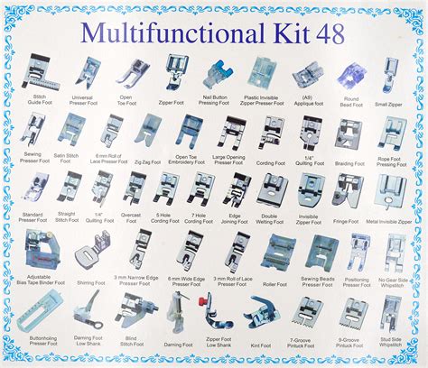 Aiskaer Professional 48pcs Sewing Machine Presser Feet Set for Brother, Babylock, Singer, Janome ...