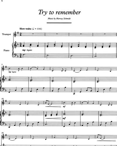 Try To Remember Piano & Trumpet Sheet Music by Harvey Schmidt | nkoda ...