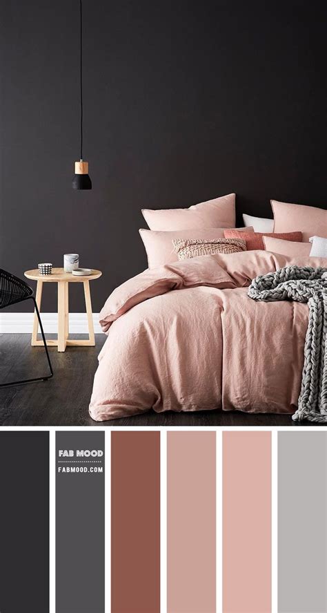 Charcoal and Mauve Pink Bedroom Color Scheme | Bedroom color schemes ...