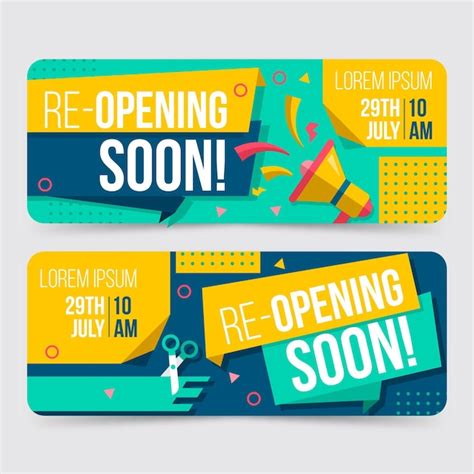 Re-opening soon banner template | Free Vector