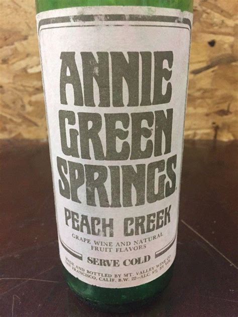 Vintage 4/5 Quart Annie Green Springs Peach Creek Wine Bottle #1 | #1900385244