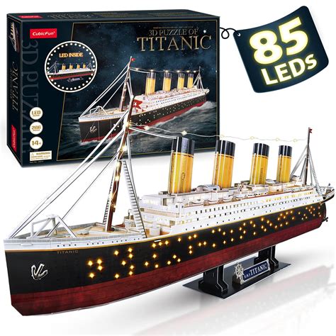 Toys & Games CubicFun 3D Puzzle for Adults LED Pirate Ship Puzzles Sailboat Vessel Model Jigsaws ...