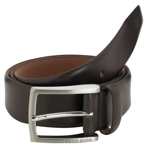 Hugo Boss Logo Plaque Belt in Brown for Men (dark brown) | Lyst