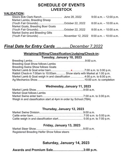 2023 Brown County Youth Fair Schedule | Brownwood News