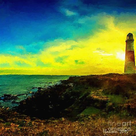 Sunrise Lighthouse Painting by Mia Hansen - Fine Art America