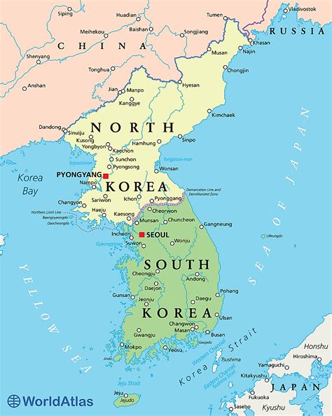 Korean Peninsula Location World Map