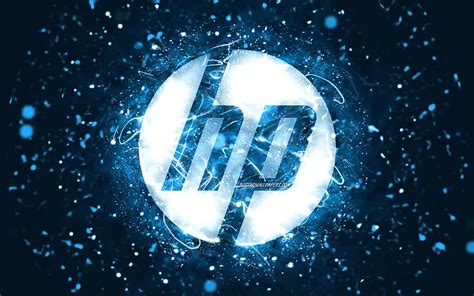 HP glitter logo, creative, Hewlett-Packard, bronze metal background, HP ...