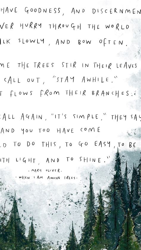 When I Am Among Trees by Mary Oliver / Drawing Painting - Etsy