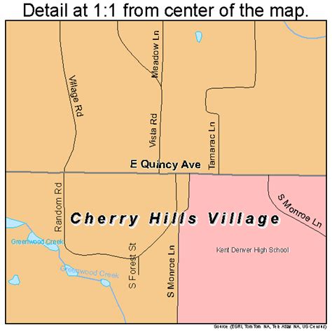 Cherry Hills Village Colorado Street Map 0813845